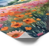 Paarse bergpracht waterverf poster (Hoek)