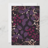 Paarse Berry Bronze Weddenschap Kaart (Achterkant)