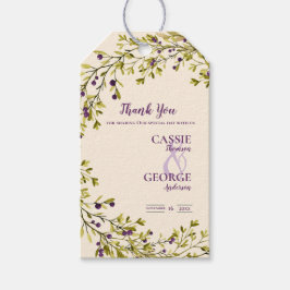 Paarse Berry Greenery Wedding Dank je wel Cadeaulabel