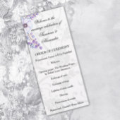 Paarse Berry Wreath Floral Damask Wedding Programmakaart