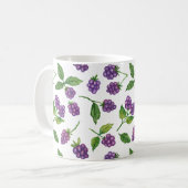 Paarse bessen Aangepaste achtergrondkleur Koffiemok (Voorkant links)