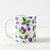 Paarse bessen Aangepaste achtergrondkleur Koffiemok (Links)