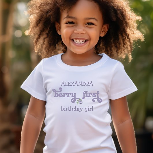 Paarse bessen eerste fee eerste verjaardag kinder shirts