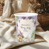 Paarse bessen eerste fee eerste verjaardag papieren bekers