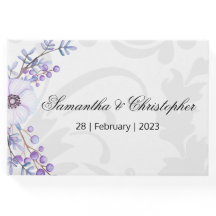 Paarse bessen en grijze Damask Wedding