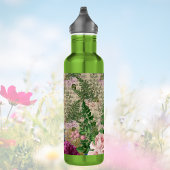 Paarse bessen en Rozen op Newsprint Ephemera Waterfles