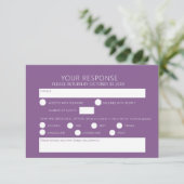 Paarse bessen groene bruiloft waterverf RSVP kaartje (Staand voorkant)