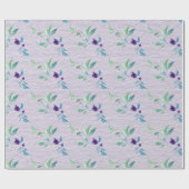 Paarse bessen op lavendel ruw textuurpapier cadeaupapier (Vlak)