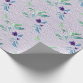 Paarse Bessen Op Lavendel Ruw Textuurpapier Cadeaupapier (Hoek)