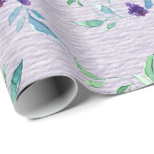 Paarse bessen op lavendel ruw textuurpapier cadeaupapier (Rol Hoek)