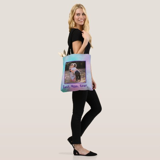  Paarse Best Mam Ever Foto Canvas tas (Op model)