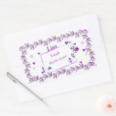 Paarse beste mam ooit rechthoekige Sticker (Envelop)