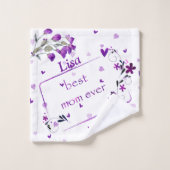 Paarse beste mama ooit - badhanddoekset bad handdoek (Wasdoekje)