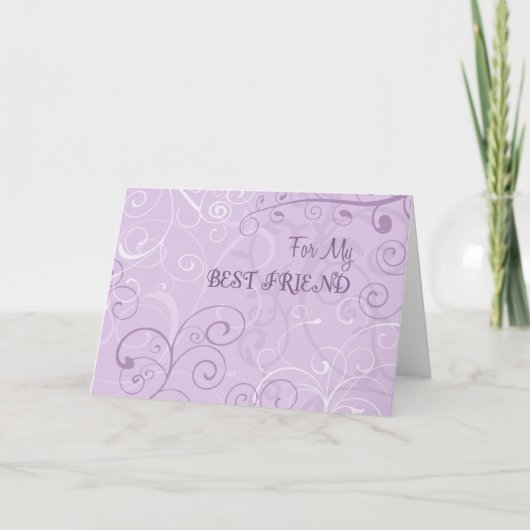 Paarse beste vriend Maid of Honor Invitation Kaart (Voorkant)