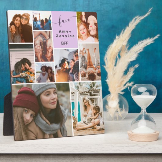 Paarse Beste vrienden, script 10 foto collage Fotoplaat (Zijkant)