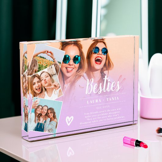 Paarse beste vrienden script 4 foto's collage rast