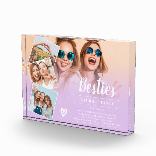 Paarse beste vrienden script 4 foto's collage rast (Rechts)