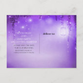 Paarse Betoverde Bos Bruiloft Save the Date Aankondigingskaart (Achterkant)