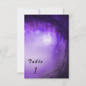 Paarse Betoverde Bos Bruiloft Tafel Nummerkaart Kaart (Voorkant)
