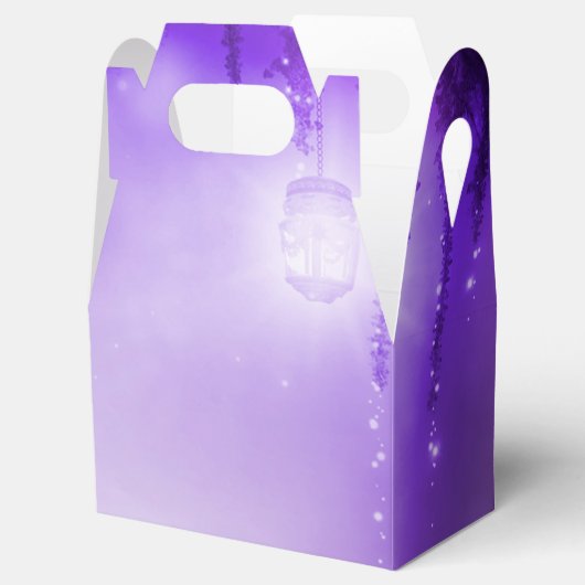 Paarse betoverde bos fantasie bruiloft gunst bedankdoosjes (Geopend)