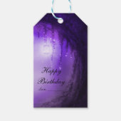 Paarse betoverde bos fantasie bruiloft gunst cadeaulabel (Voorkant)