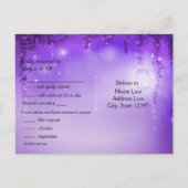 Paarse Betoverde Bos Fantasie Bruiloft RSVP Kaart (Achterkant)