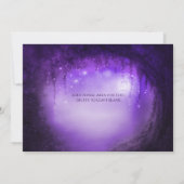 Paarse betoverde bosboom fantasie uitnodigingen (Achterkant)