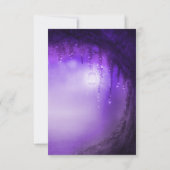 Paarse betoverde fantasy bos dank je kaarten (Achterkant)