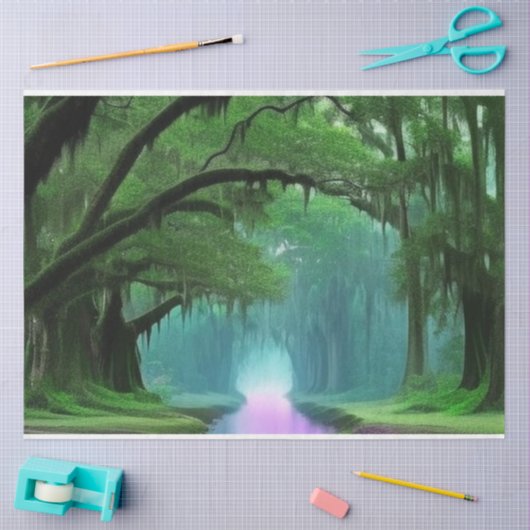 Paarse betoverende Bayou Louisiana Decoupage Tissuepapier (Craft)