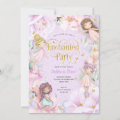 Paarse betoverende partij, roze verjaardag Garden Kaart (Voorkant)