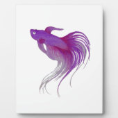 Paarse Betta Fish Waterverf Fotoplaat (Voorkant)