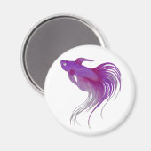 Paarse Betta Fish Waterverf Magneet (Voorkant / Achterkant)