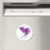 Paarse Betta Fish Waterverf Magneet (Insitu (Vaatwasser))