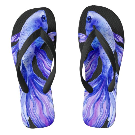 Paarse Betta Vis Slippers Teenslippers (Voetbed)