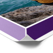 Paarse Beveled Art Deco Birthday Foto Poster (Hoek)