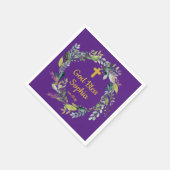 Paarse bevestiging Girl Baptism Party Communauteit Servet (Hoek)