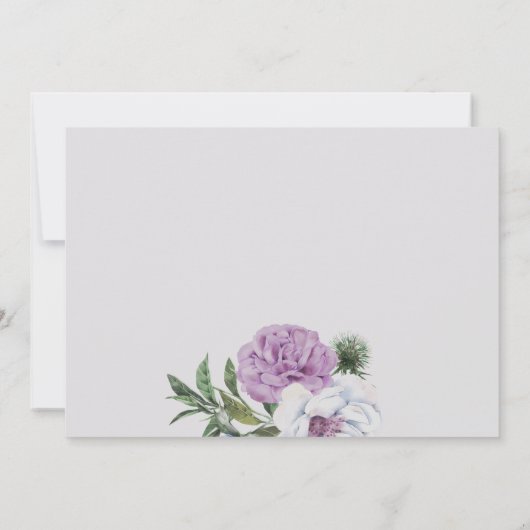  Paarse bevestiging van bloemen en kruisingen Kaart (Achterkant)