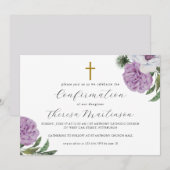 Paarse bevestiging van bloemen en kruisingen Kaart (Voorkant / Achterkant)