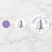 Paarse Bevroren Rozen Berichte Floral Wedding Cake Confetti (Voorkanten)