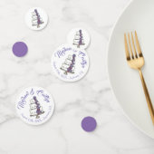 Paarse Bevroren Rozen Berichte Floral Wedding Cake Confetti (Groep)