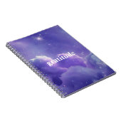 Paarse bewolkte esthetische dankbaarheidsdagboek notitieboek (Rechterzijde)