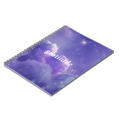 Paarse bewolkte esthetische dankbaarheidsdagboek notitieboek (Linkerzijde)
