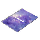 Paarse bewolkte esthetische dankbaarheidsdagboek notitieboek (Linkerzijde)