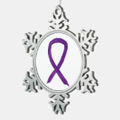 Paarse bewustmakingsacties rond de charm Holiday Tin Sneeuwvlok Ornament (Rechts)