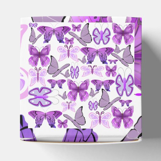 Paarse bewustmakingsbotervliegen bedankdoosjes (Bovenkant)