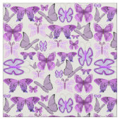 Paarse bewustmakingsbutterflies stof (Close Up)