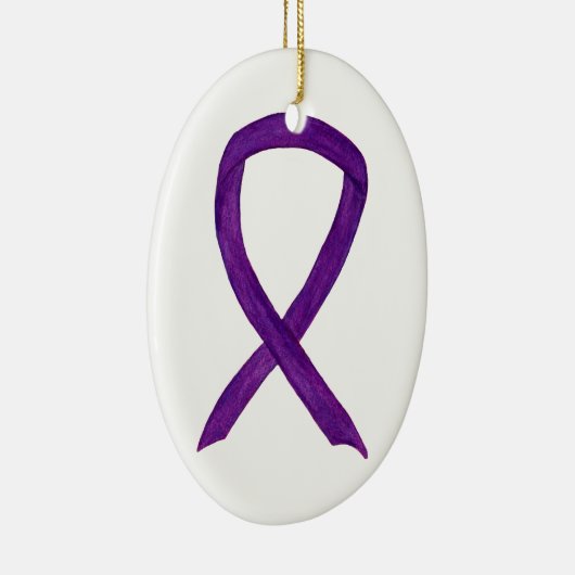 Paarse bewustmakingscampagnes rond de feestdag keramisch ornament (Rechts)