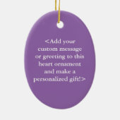 Paarse bewustmakingscampagnes rond de feestdag keramisch ornament (Achterkant)