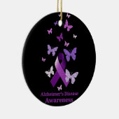 Paarse bewustmakingslint: Alzheimer Keramisch Ornament (Rechts)