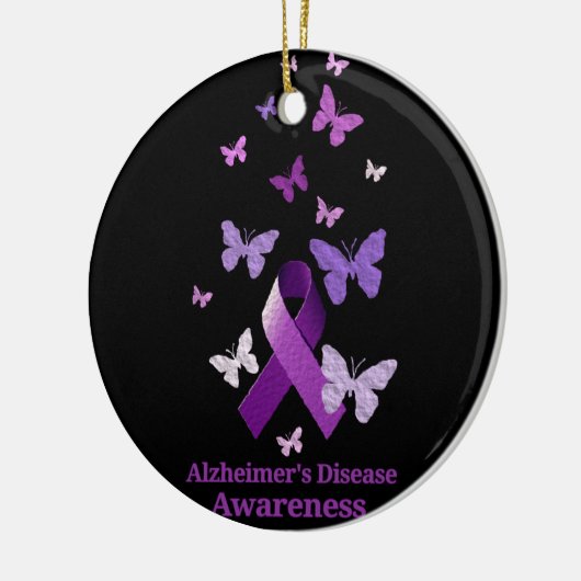 Paarse bewustmakingslint: Alzheimer Keramisch Ornament (Links)